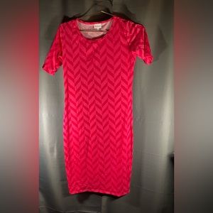 Women’s LulaRoe spring pink long shirt dress -Small